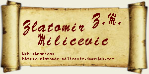 Zlatomir Milićević vizit kartica